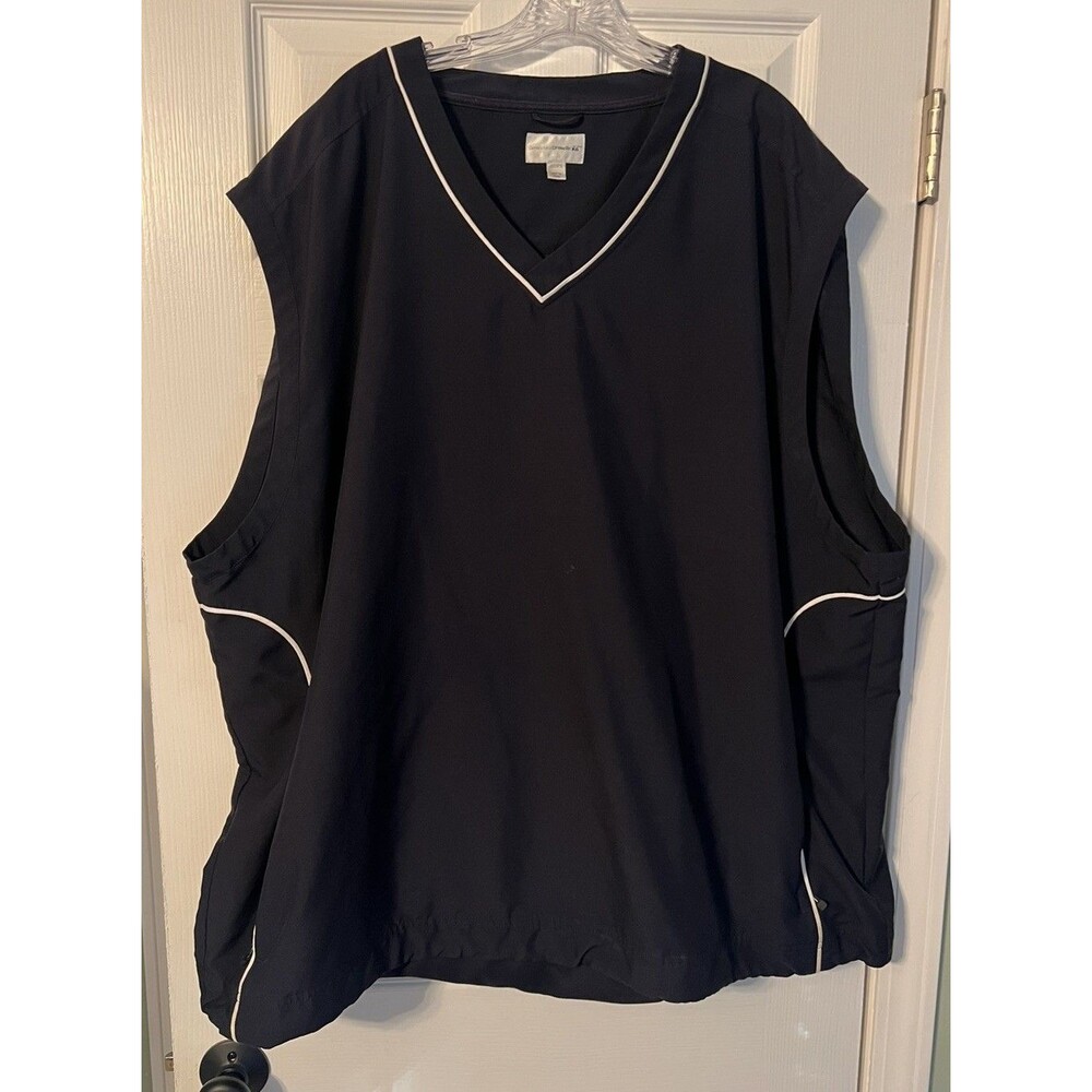 Cutter & Buck CB WindTec Golf Vest Mens 3XB Black White V-Neck Windbreaker